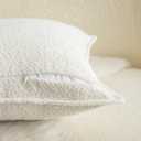 MANDIOO Pack of 2 Decorative Throw Pillow Covers Accent Solid Woven Textured Cushion Covers Pillow Cases Bedroom Living Room Sofa Home 16 x 16 lnch Cream White