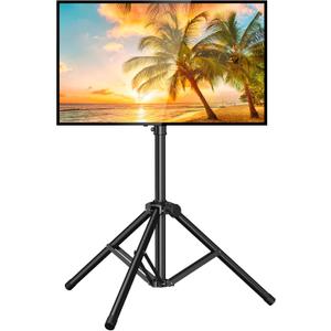 PERLESMITH Tripod TV Stand -Portable TV Stand for 37-85 Inch LED LCD OLED Flat Screen TVs-Height Adjustable Display TV Floor Stand with VESA 600x400mm, Holds up to 110lbs PSTM2