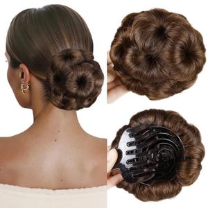 HANNE Hair Chignon Pony Tail Bun Artificial Synthetic Tress Claw In Ponytail Hair Extension Women's Hairpiece (2/30#)