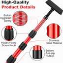 3.9-12FT Dust Barrier Poles Kit - Tool-Free Setup (4 Pack, Red)