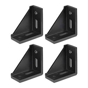 Uxcell Inside Corner Bracket Gusset, 80mm x 80mm for 4040 Series Aluminum Extrusion Profile, 4 Pcs (Black)