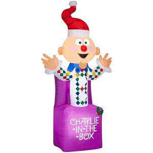 Gemmy Airblown Inflatable 6.5' Charlie-in-The-Box Rudolph The Red Nosed Reindeer Island of Misfit Toys