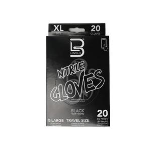 4 Pack L3 Level 3 Nitrile Gloves - Professional Heavy Duty Disposable Gloves - Latex Free - Fits Snug - Box of 20 (Black, XL)