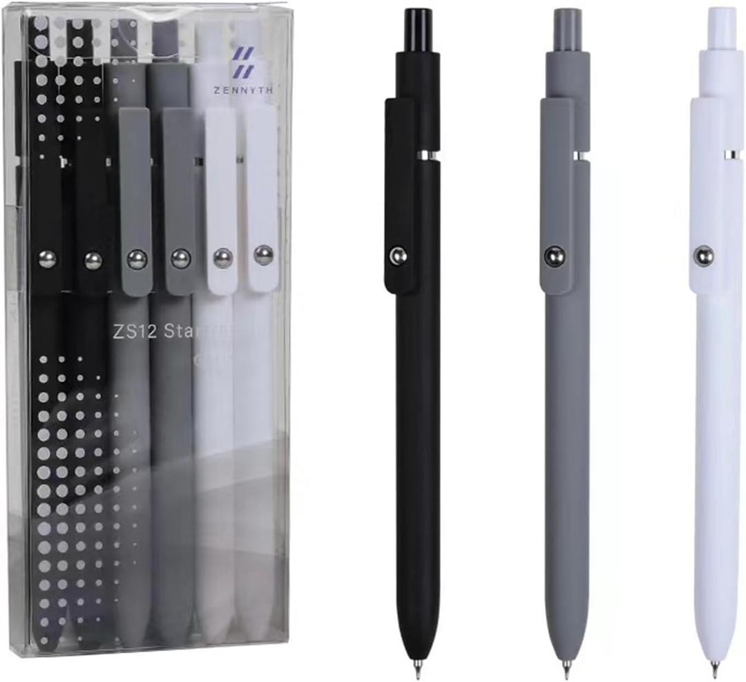 6pcs 0.5mm Gel Pens, Quick Dry Black Ink Fine Point Pens, High-End Series Smooth Writing Pens for School, Office & Home Supplies, Ideal Gifts for Women and Men