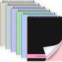 Resurhang 6 Pcs Legal Pad Top Spiral Bound Notebook 70 Sheets Double Sided College Ruled Paper Notepad Memo Steno Pad with Stiff Cover for Business College(8.5 x 11 Inches,No Holes,Morandi Color)