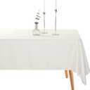 Ascoza 12pack 60x120 Inch Ivory Rectangular Tablecloth 6 Feet Table Cloth in Polyester Fabric for Wedding/Banquet/Restaurant/Parties