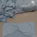 Moukeren 100 Pcs Spandex Chair Sashes Bows Bands Slider Sashes for Chair Covers Elastic Bands Ties Ribbon Decorations for Wedding Party Events Ceremony Birthday Banquet(Sky Blue)