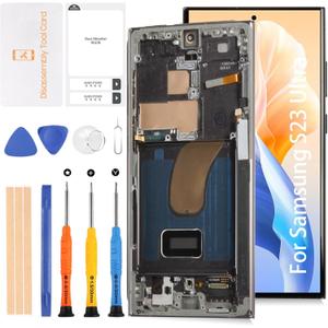 for Samsung Galaxy S23 Ultra 5G S918 6.78" OLED LCD +Phantom Black Frame (Not OEM 6.8) LCD Screen Display Replacement Touch Digitizer Assembly Kit S918B S918U S918W S918U1 (Green Frame S23 Ultra 5G)