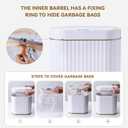 ELPHECO Bathroom Trash Can with lid 2.5 Gallon Waterproof Motion Sensor Wastebasket, Automatic Trash Bin Bathroom Decor for Bedroom and Office White with Golden Trim