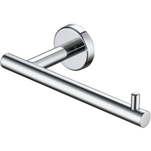 JQK Chrome Toilet Paper Holder, 5 Inch 304 Stainless Steel Thick 8mm Tissue Paper Dispenser for Bathroom, Hold Mega Rolls, Polished Chrome Wall Mount, TPH100-CH (Bar)