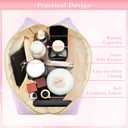 2Pcs Makeup Bag for Girls Gifts, Travel Toiletry Bag for Women, Corduroy Make Up Cosmetic Pouch Cute Preppy Stuff Bags for Teen, Birthday Graduation Gifts (HAIR & FACE)