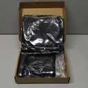 Tulle Backdrop Curtain with Lights String 10FT X 8FT Black Sheer Tulle Backdrop Curtains for Wedding Birthday Party Reception Photo Booth Background Decorations (2 Panels 5x8FT)