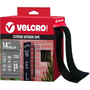 VELCRO Brand Extreme Outdoor Double Sided Mounting Tape Holds up to 15 Pounds on Brick or Other Rough Surfaces UV and Weather Resistant 14Ft Heavy Duty Roll, 14ft X 1in