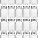 novelinks 16 oz Clear Plastic Jars with Lids, Refillable 16oz Mason Jars with Lids & Storage Containers for Kitchen & Household Use (20 Pack,Silver)