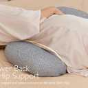 Momcozy Portable Pregnancy Pillow W Shaped Maternity Support for Side Sleepers, Adjustable Travel Wedge Pillow for Back, Belly, and Hip Relief, Ideal for Pregnant Women, Deep Grey