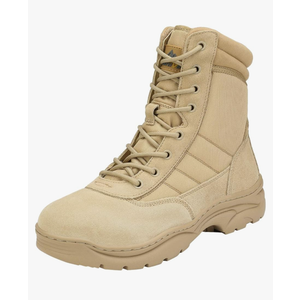 NORTIV 8 Men's Military Tactical Work Boots Side Zipper Leather Motorcycle Combat Boots Trooper (10.5)