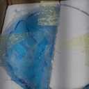 Vintage Pendant Lights Blue Mid Century Modern Pendant Lamp with Glass Shade Nordic 1-Light Farmhouse Chandelier Ceiling Hanging Light Fixtures for Dining Room Bedroom (25cm)