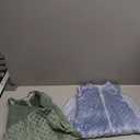 Fleece Newborn Sleep Sack Baby Swaddle,3-Way Adjustable Wearable Blanket,2 Pack Fleece Swaddling Sleeping Bag TOG 2.0 (Blue&Green, 3-6 Months)