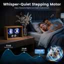 Double Watch Winder for Automatic Watches, Wooden Automatic Watch Box with Dual Independent Control, Ultra-Quiet Sleeping Motor, Soft Pillow & Blue LED, Gift for Men & Watch Lovers