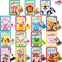 JOYIN 30 Packs Valentine's Day Gifts Cards with Plush Toy for Kids, Valentine's Plush Keychain Toy for Classroom Exchange Cards and Party Favor, Greeting Gifts, Game Prizes