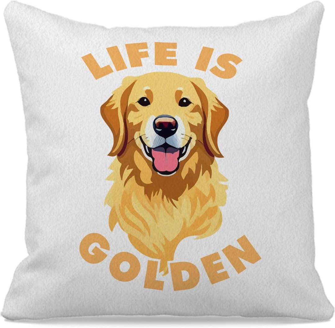 Golden Retriever Pillow Covers 18x18, Golden Retriever Decor & Gifts for Women, Men & Parents
