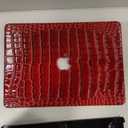 Compatible with Crocodile MacBook Air 13 Inch Case 2025-2022 M4 M3 M2 A3240 A3113 A2681, Textured Elegant Luxury Aligator Skin Snakeskin PU Leather Hardshell Case & Keyboard Cover, Burgundy