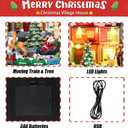 Christmas Village Sets 9 Inch Animated Moving Christmas Tree Train USB/3AA Batteries Music Village House Indoor Decoration Xmas Town Houses for Holiday Decor