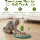 25.6inches Tall Cat Scratching Post, Cute Cat Scratching Post with Interactive Ball Two-Layer Track Spring Ball Toys and Self Groomer for Indoor Cats and Kittens Protect Your Furniture