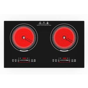 VBGK 24 Inch Electric Cooktop,110V 3000W Electric Stove Top with LED touch Control,8 Power Levels, Kids Lock & 4H Timer,Overheat Protection stove, 2 burner cooktop
