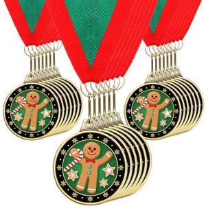 Cholemy 20 Pcs Christmas Trophies 2" Contest Award Christmas Medals Winter Holiday Contest Trophy for Winner First Place Participation Prizes Xmas Party Gift
