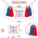 Rookie of the Year 1st Birthday High Chair Banner - Baseball Theme First Party Decoration, One Highchair Tassel Banner, Boy Photo Prop, Blue