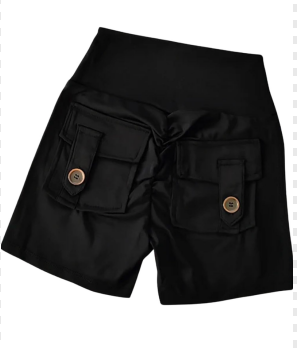 High Waist Seamless Fitness Shorts with Pockets Women's Tight Sports Running Training Dance Hip Lifting Pants XL High Waist Seamless Fitness Shorts with Pockets Women's Tight Sports Running Training Dance Hip Lifting Pants XL