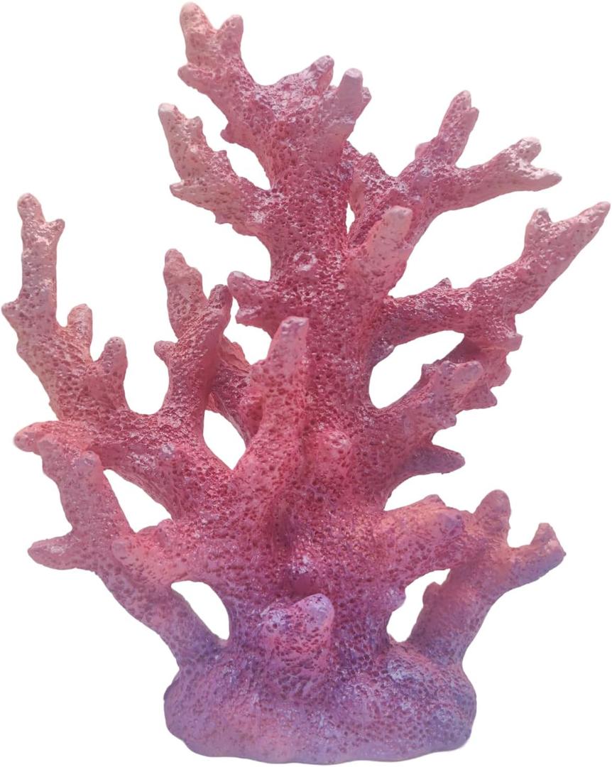 Beach Coastal Decor Coral Reef Home Decor Coral Statue Sculpture Home,Desk,Bathroom,Desktop Shelf Statue,Marine Themed Gifts (Gradient Purple Coral)