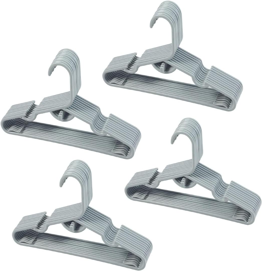40pcs Grey Baby Nursery Closet Hangers,Non-Slip Laundry Infant Pant Hanger for Newborn Clothes,Stackable Hangers,Save Space Ultra-Thin Child Coat Hanger for Girl Boy Toddler Kids