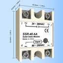 SSR-25AA Single Phase Solid State Relay 25A AC to AC Relay Input 80-250V AC to Output 24-380V AC 25A 3PCS
