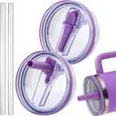 Replacement Lid for Stanley 40 oz and 64 oz Tumbler.Leakproof Flip Straw Lid Fit Stanley Cup Quencher H2.0 40 oz/64 oz and Stanley ProTour 40oz/64oz Tumbler.(Lilac,2-Pack)
