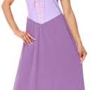 AOBUTE Women Princess Costume Halloween Party Puff Sleeve Purple Dress (Medium)