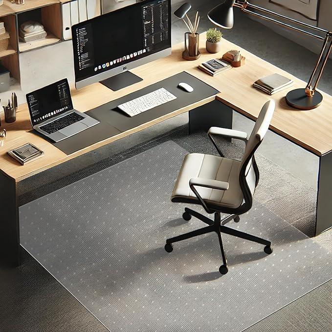 Azadx Chair Mat for Carpet 60"x 48" Large Office Chair Mat for Carpeted Floors, Carpet Protector Floor Mats on Low Pile Carpets Easy Glide Rolling Plastic Desk Computer Chairs Mats for Home, 48" x 60"