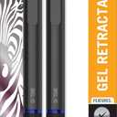 Zebra Pen G-750 Retractable Gel Pen 2-Pack, Blue Ink, 0.7mm Medium Point, Black Brass Barrel, Textured Grip, Secure Metal Clip, Ideal for Office Supplies and Teacher Gifts, Refillable (49822)