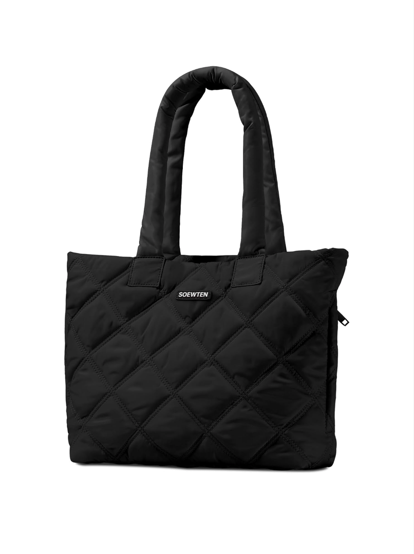 Tote Bag for Women, Puffer Bag with 15.6 Inch Compartment and Multi Pocket for Travel, Work, Gym