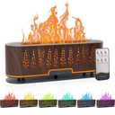 Essential Oil Diffusers, Flame Air Diffuser, 200ml Aromatherapy Diffuser with 2 Mist Mode 4 Timer Up & Waterless Auto-Off Protection for Bedroom Home, Office (Wheat-Dark Brown)