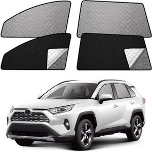 XCBYT Car Window Shades for 2019-2024 RAV4 | 2-in-1 Breathable Mesh & Blackout Side Window Covers | UV Protection & Privacy for Baby Naps, Camping & Car Rest (4 PCS)