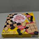 Regal Games - Reversible Wooden Board for Chess, Checkers & Tic-Tac-Toe - 24 Interlocking Wooden Checkers and 32 Standard Chess Pieces - for Age 8 to Adult for Family Fun (10.5 Inch - Reversible)