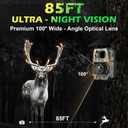 Trail Camera Sends Pictures to Cell Phone, 60MP 4K Game Camera 0.1s Trigger, Solar Trail Camera with 5200mAh Battery, IP66 Waterproof with 32GB SD Card, Trail Cam for Outdoor Wildlife Detection