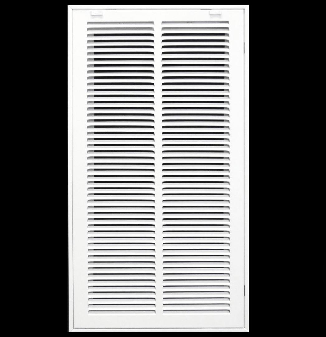 12" X 24 Steel Return Air Filter Grille for 1" Filter - Removable Face/Door - HVAC Duct Cover - Flat Stamped Face - White [Outer Dimensions: 14.5 X 25.75]