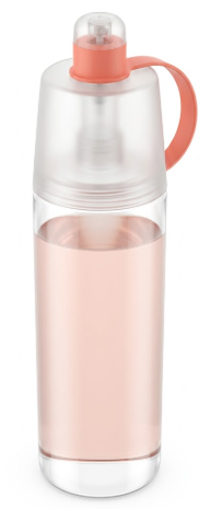 2pcs B.Well 2 In 1 Misting Water Bottle, Pink 20 OZ