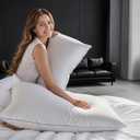 Canadian Goose Down Pillows King Size 80% Goose Down and 20% Goose Feathers, 1840+ Fill Power White Down Pillow with 800 Thread Count Cotton Shell, Ultra Comfort Bed Pillows(White 20"x36" 1 Pack)