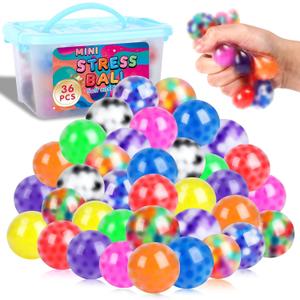 36 Pack Squishy Ball, Stress Balls Bulk for Adults, Mini Stress Balls, Anti-Anxiety and Fidget Balls to Relax, Birthday Gifts, Easter Stress Relief Fidget Balls, Easter Basket Stuffers