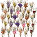 Riceshoot 30 Pcs Dried Flower Bouquets Mini Dried Flowers Bulk with Stem Natural Real Flower Bundles Forget Me Not Boho Floral Arrangement for Crafts Vase Dly Wedding Decor Bridesmaid Gift, 10 Styles