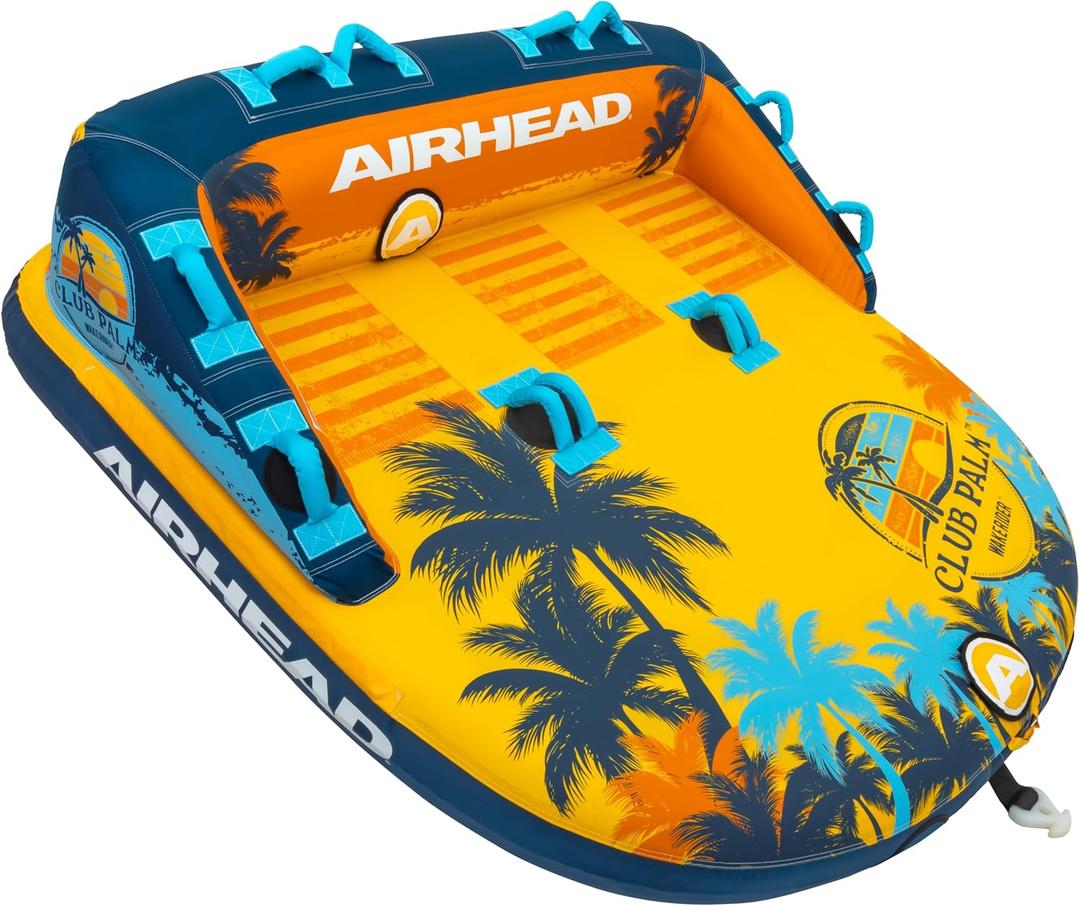 Airhead Mable Towable Tube for Boating, 1-4 Rider Inflatable Boat Tube for Water Tubing, Heavy Duty Full Nylon Cover, EVA Foam Pads, Dual Tow Point, Patented Speed Safety Valve